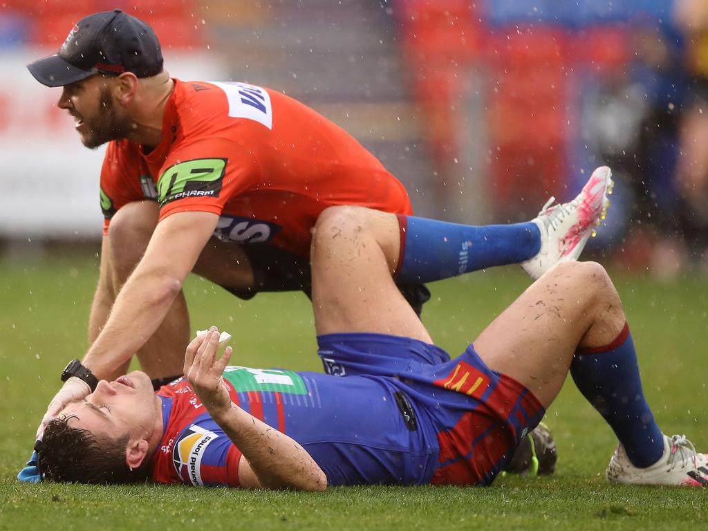 Andrew McCullough’s stint at the Knights was cut short by injury. Picture: Mark Kolbe/Getty Images