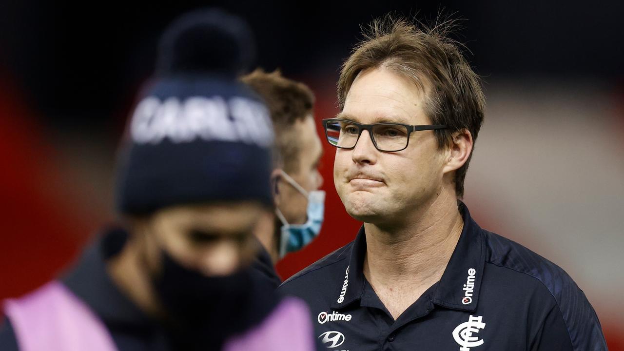 David Teague is under pressure to keep his job as Carlton coach.