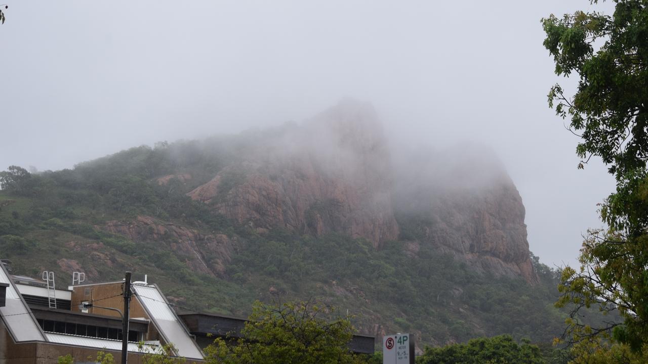 Rain covers Castle Hill on Friday. Picture: Nikita McGuire