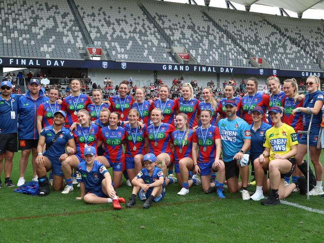 Newcastle players after the grand final. Picture Warren Gannon Photography