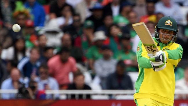 Australia’s Usman Khawaja has looked in supreme form today. Picture: AFP