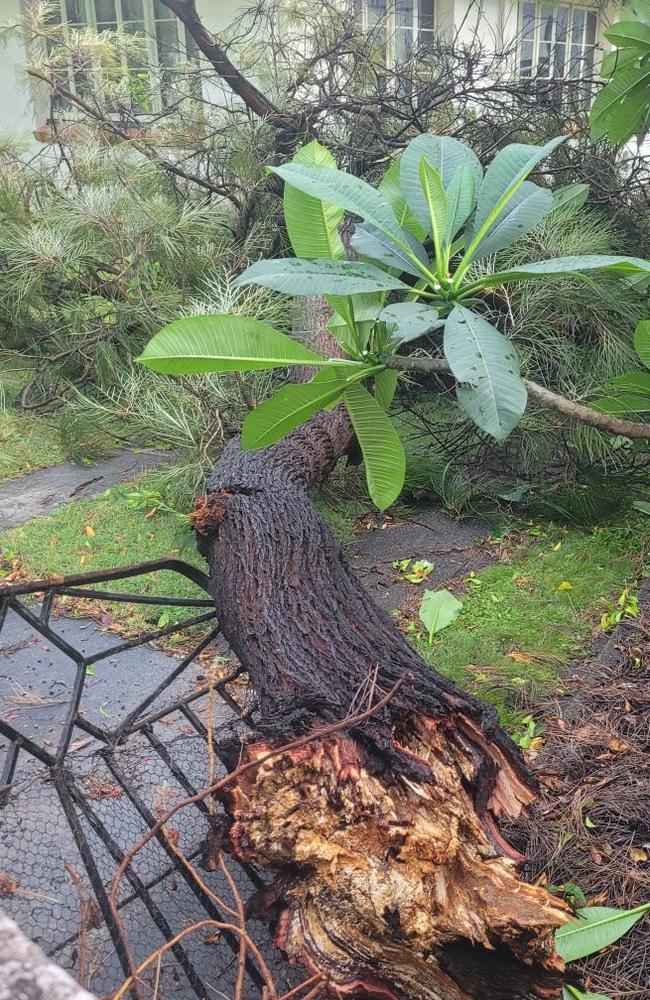 Damage after the intense storm in Brisbane.