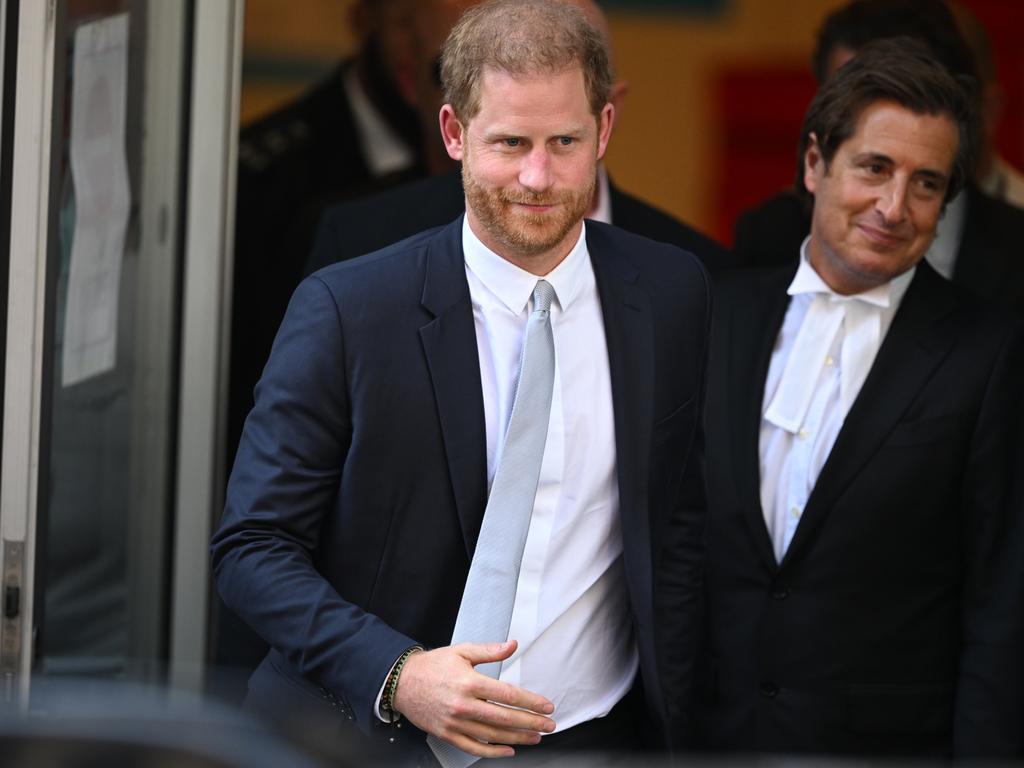 Harry and his barrister, David Sherborne, at the hacking trial on June 7, 2023 in London. Picture: Leon Neal/Getty Images