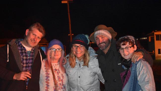 Curtis and Karen Eastwell with Maz, Eric, and Dakota Passfield at Killarney Bonfire Night 2022. Photo: Jessica Paul/Warwick Daily News