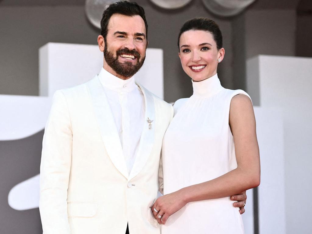 US actor Justin Theroux and actress Nicole Brydon Bloom attend the red carpet of the opening film ‘Beetlejuice Beetlejuice’ at the Venice Film Festival. Picture: Marco Bertorello/AFP