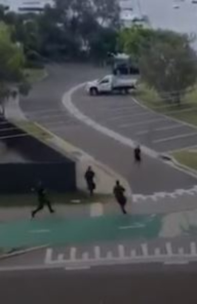 Man runs from cops at Mooloolaba. Picture: Instagram.