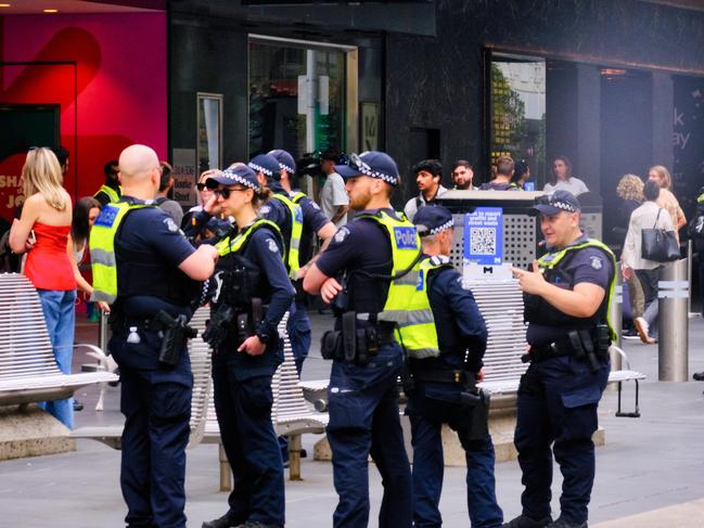 Police were on high alert for any protest activity. Picture: NewsWire / Luis Enrique Ascui