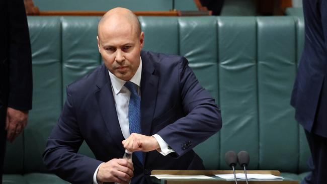 Treasurer Josh Frydenberg delivered his 2022 Budget speech in the House of Representatives in Parliament House in Canberra. Picture: NCA NewsWire / Gary Ramage