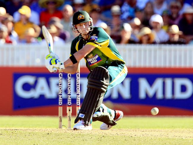 Steve Smith also played a sweep shot off Dale Steyn a few overs earlier. Picture: Mark Evans.