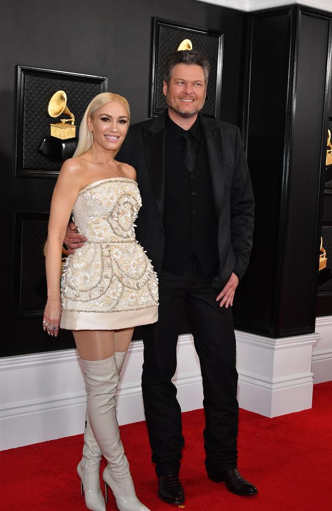 LOS ANGELES, CALIFORNIA - JANUARY 26: Gwen Stefani and Blake Shelton attends the 62nd Annual GRAMMY Awards at Staples Center on January 26, 2020 in Los Angeles, California. Amy Sussman/Getty Images/AFP == FOR NEWSPAPERS, INTERNET, TELCOS &amp; TELEVISION USE ONLY ==