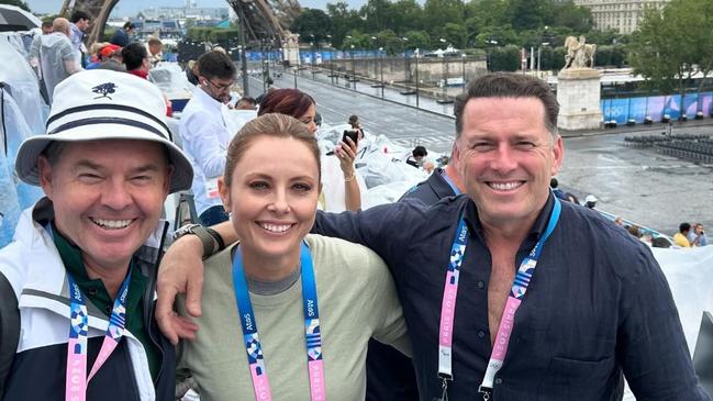 Karl Stefanovic and Ally Langdon coverage of the Olympic opening ceremony. Picture: Instagram