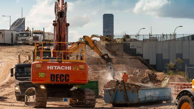 Work at the Cross River Rail Boggo Road site in May.