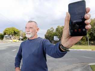 ENOUGH IS ENOUGH: Pottsville resident Gregg Miller is fed up with searching for mobile phone coverage. Picture: Scott Powick