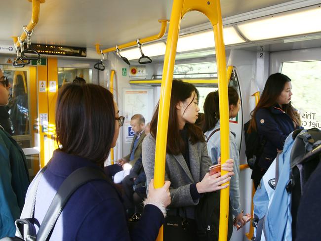 Commuters are left without a seat. Picture:Peter Clark