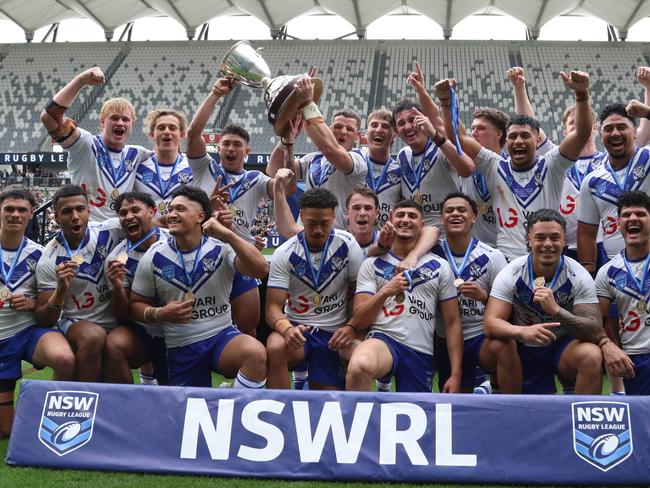 Canterbury celebrate their victory over Cronulla in the Jersey Flegg grand final. Picture Warren Gannon Photography