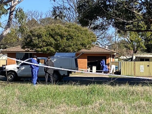 The scene of the fatal stabbing at Margaret Cres, Dubbo. Photo: Tijana Birdjan