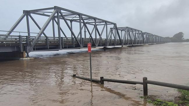 Flood water just under Martin Bridge. Picture: Facebook/Stan Groves.