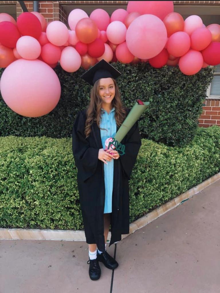 Ms James during her graduation. Picture: Supplied