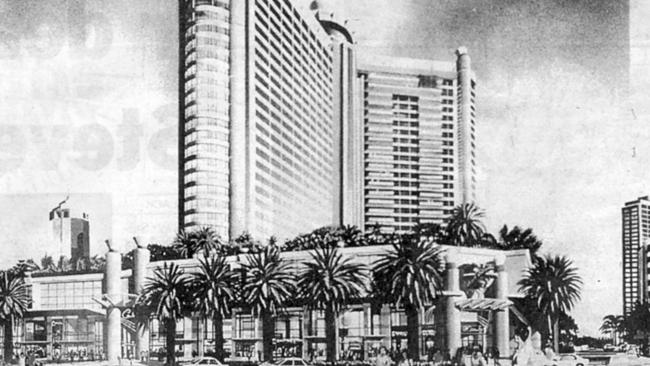 Drawing of proposed largest hotel in Australia, planned in 1997 by Ong Beng Seng