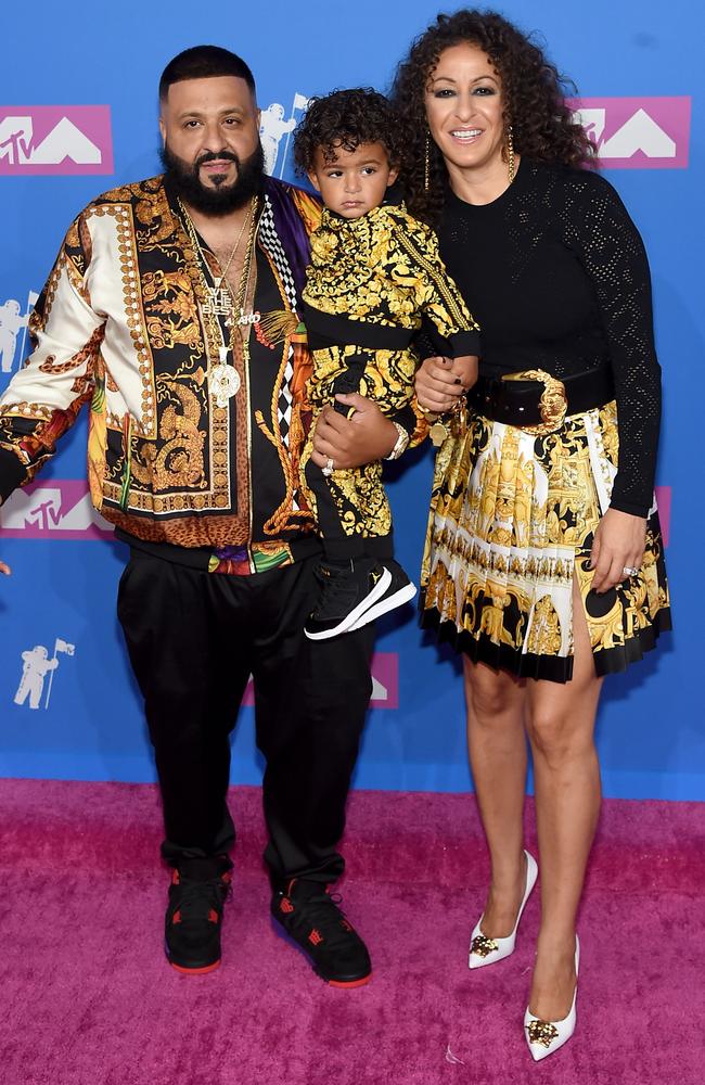 DJ Khaled, Asahd Khaled, and Nicole Tuck attend the 2018 MTV Video Music Awards at Radio City Music Hall on August 20, 2018 in New York City. Picture: Jamie McCarthy/Getty Images