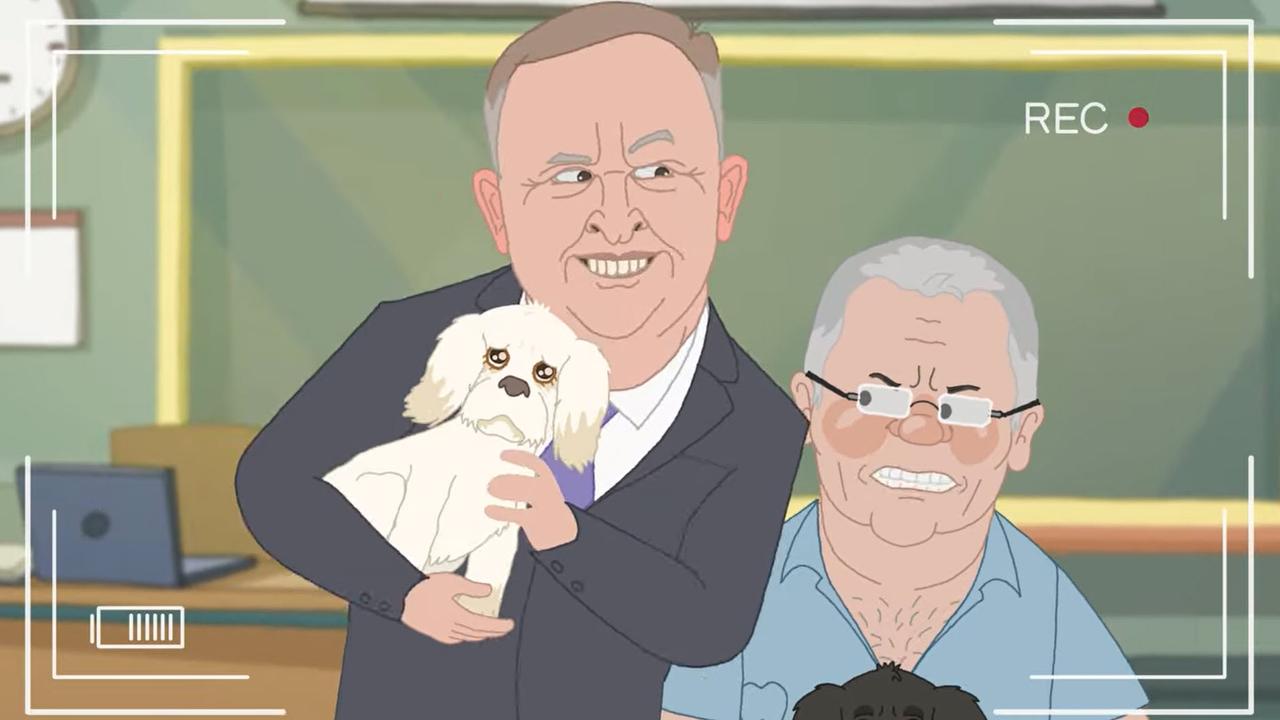 Anthony Albanese and his dog Toto in the One Nation cartoon.