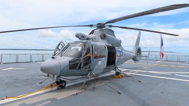 The ship’s helipad is strong enough and large enough to support almost all French and allies’ helicopters. Picture: Fia Walsh.