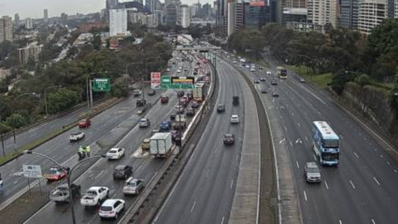 Traffic backlog at Warringah Freeway around 9.20am on Friday. Picture: LiveTraffic