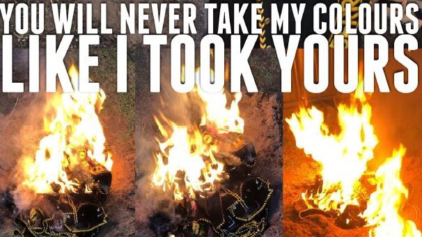 Former Comanchero Canberra chapter president Peter Zdravkovic sent posted photos of him burning his club colours, prompting an alleged attempt on his life.