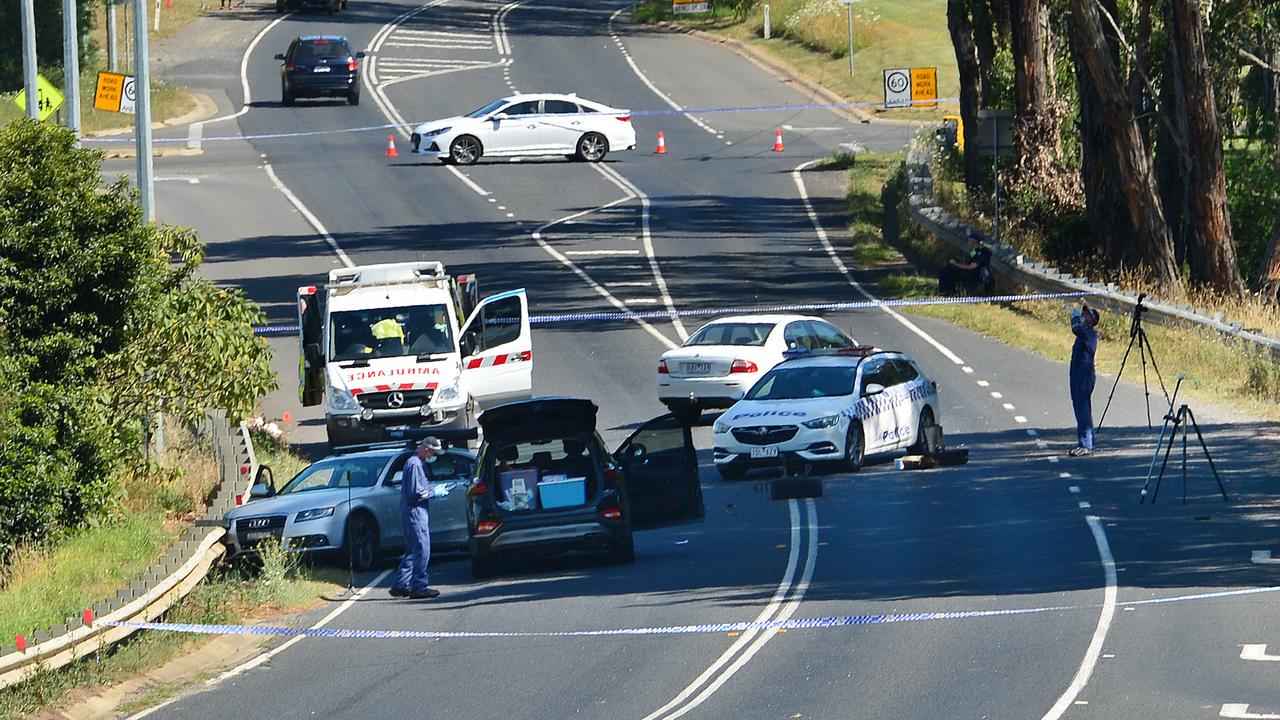 The scene of the police shooting in Drouin on January 21, 2021. Picture : Nicki Connolly