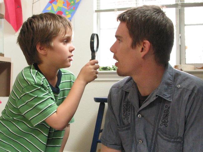 Playing together ... Ellar Coltrane and Ethan Hawke in Boyhood.