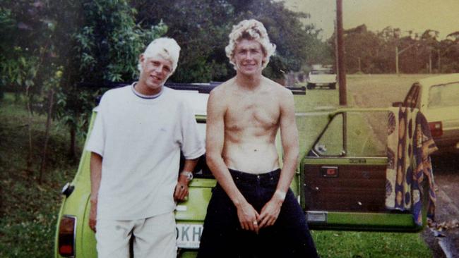 Mick Fanning, left, with his brother Sean visiting their father in Port Macquarie for Christmas.