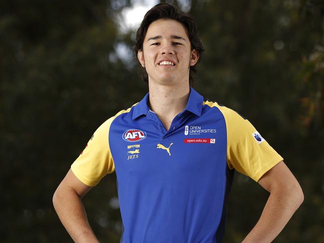 MELBOURNE, AUSTRALIA - DECEMBER 02: Eddie Ford of the Western Jets poses for a photo during the 2020 NAB AFL Draft Victoria Training Day at Highgate Recreation Reserve on December 02, 2020 in Melbourne, Australia. (Photo by Dylan Burns/AFL Photos via Getty Images)