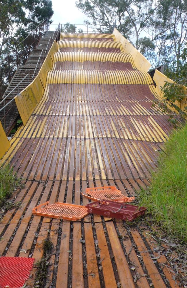 The slide which was once a popular ride is still sometimes used by brave intruders who dare to have a go. Picture: Vanessa Berry/Flickr