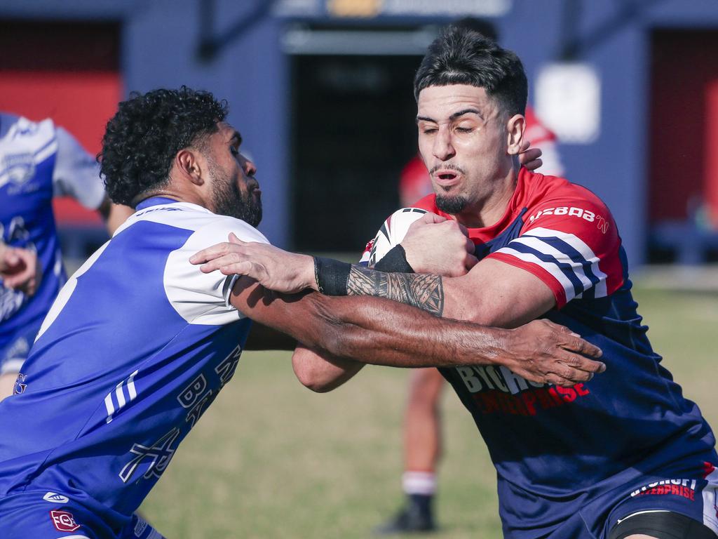 Runaway BayÃ&#149;s Codey McLaughlin in the A-grade fixture between Runaway Bay and Tugun at the Kevin Bycroft fields. Picture: Glenn Campbell