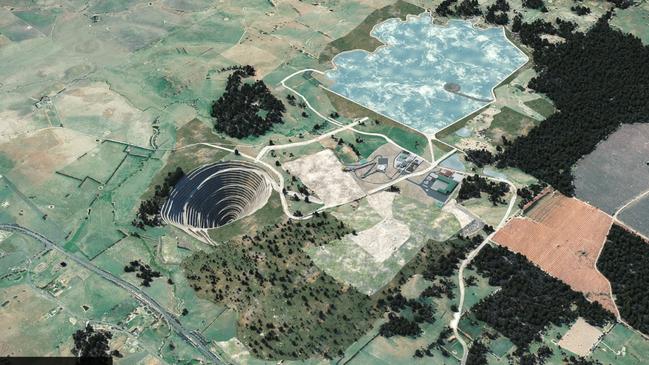 The proposed location of the open pit, processing plant and tailings dam at McPhillamys Gold Project which is located just outside of Orange, NSW. Picture: Supplied