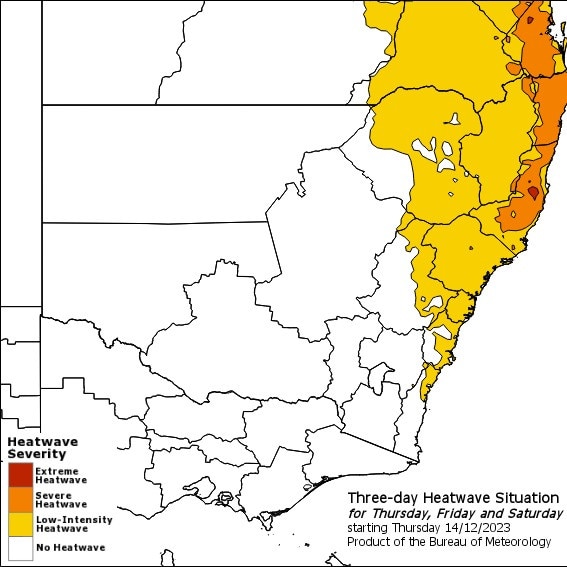 Sydney was under a low-intensity heatwave warning on Thursday. Picture: BOM