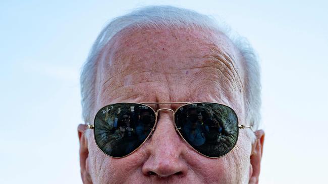 US President Joe Biden speaks to the press as he departs the White House in Washington, DC. Picture: AFP