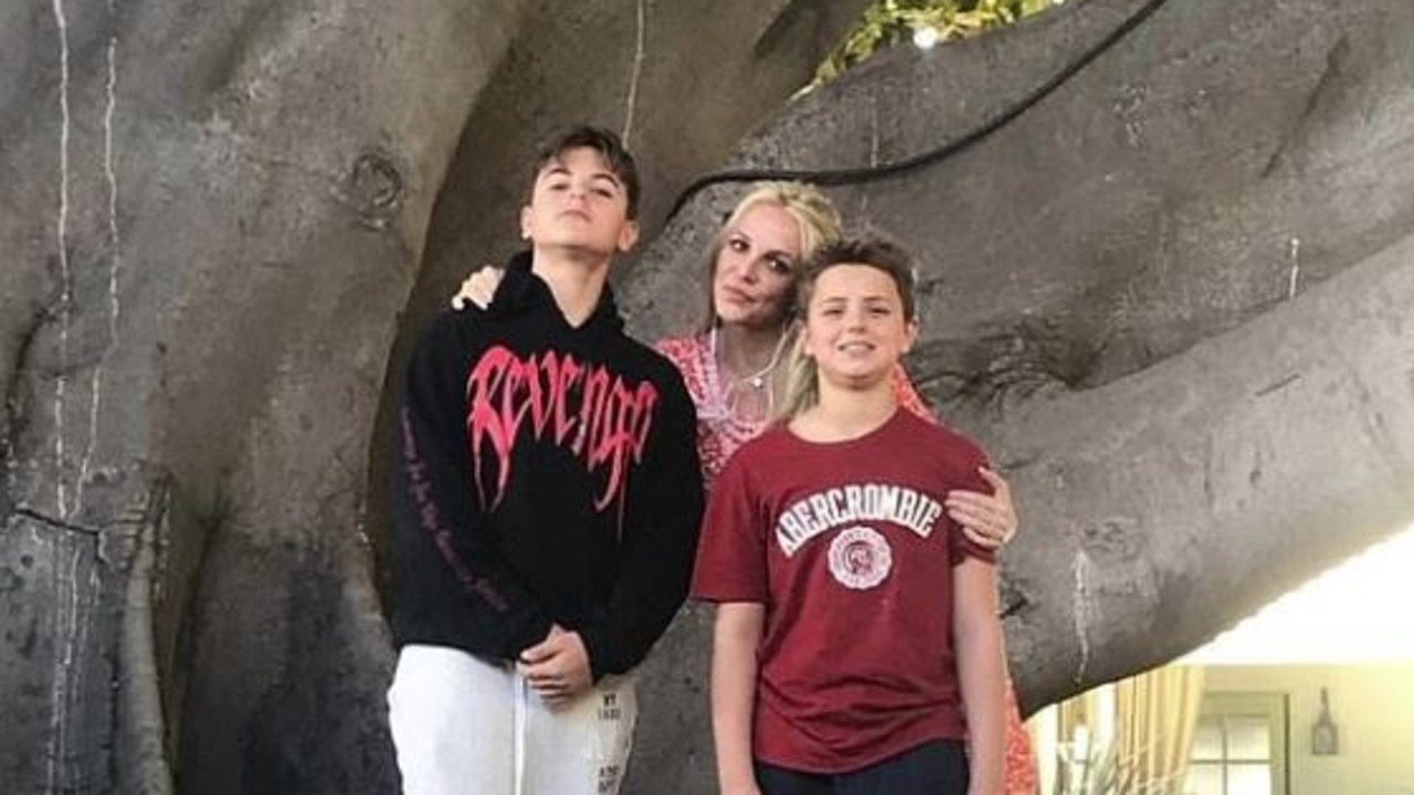 Britney Spears with sons Jayden and Sean.