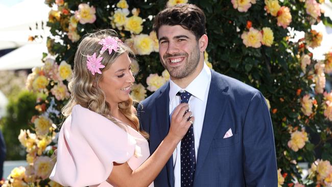 Melbourne Demons footballer Christian Petracca and partner Bella Beischer. Picture: David Caird