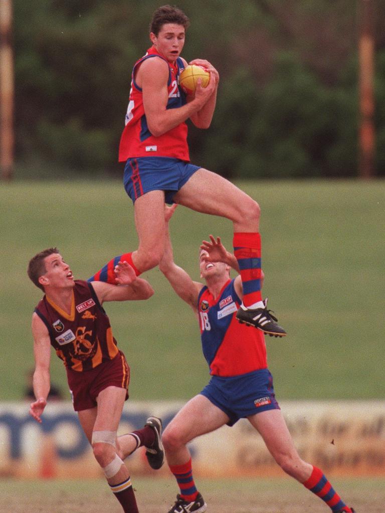 Justin Longmuir suiting up for West Perth at 16 years old. Picture: Ken Matts