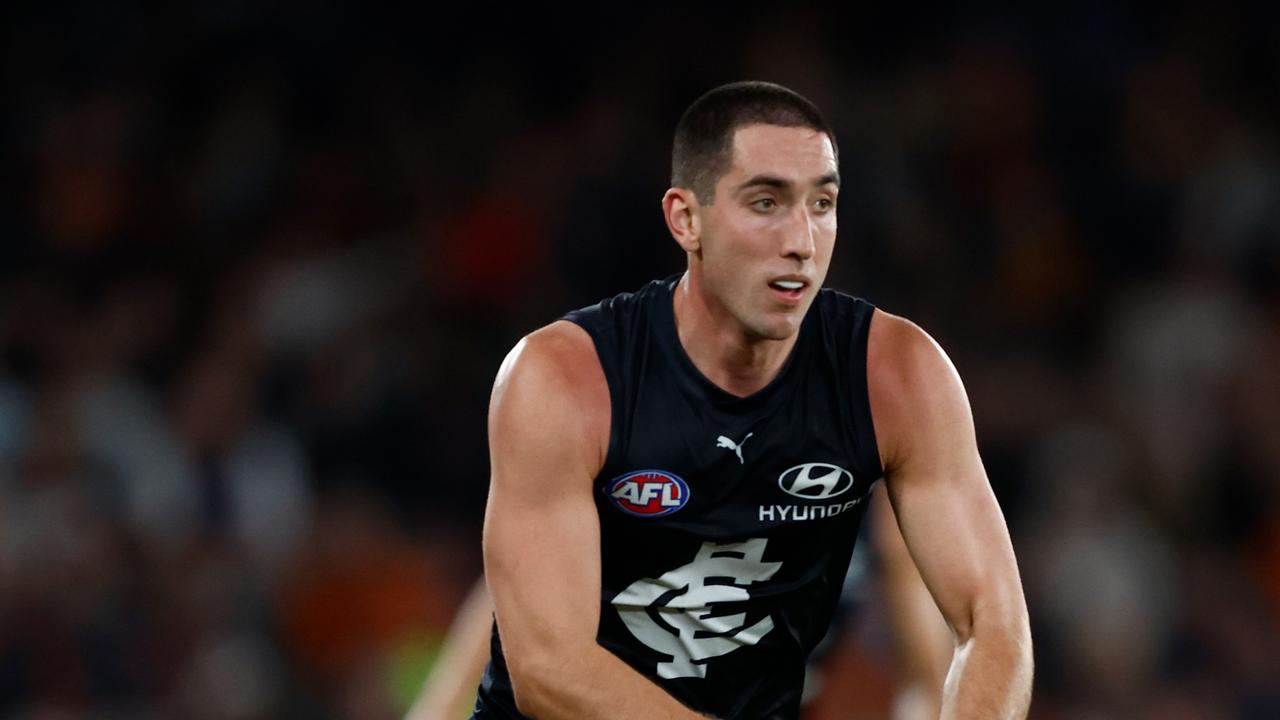 Carlton coach Michael Voss says both Jacob Weitering (pictured) and Zac Williams will play Geelong after suffering corkies against GWS last week. Picture: Michael Willson / Getty Images