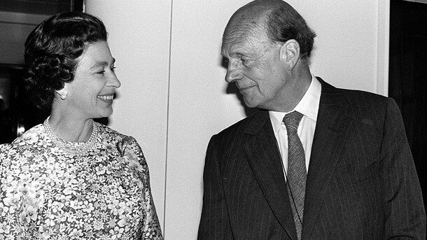 The Queen and Sir Martin Charteris, her private secretary.