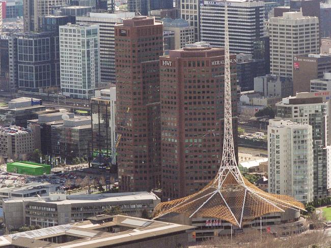 An aerial view of Southbank in 2000.