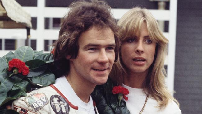 Barry Sheene with Stephanie Sheene. (Photo by Bob Thomas/Getty Images)