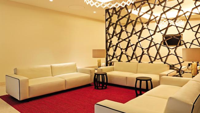 Seating area, Qatar Airways Premium Lounge, London Heathrow.