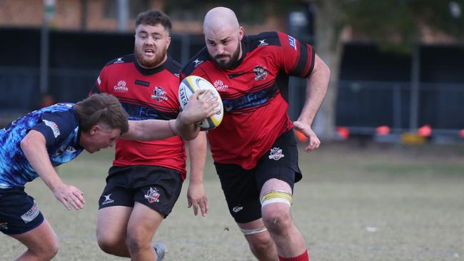 Gold Coast District Rugby Union (GCDRU) Grand Final 2021. Griffith Uni Colleges Knights v Helensvale Hogs at Rugby Lane, Helensvale on 18 September 2021. Kerrod Martorella. Pic Mike Batterham