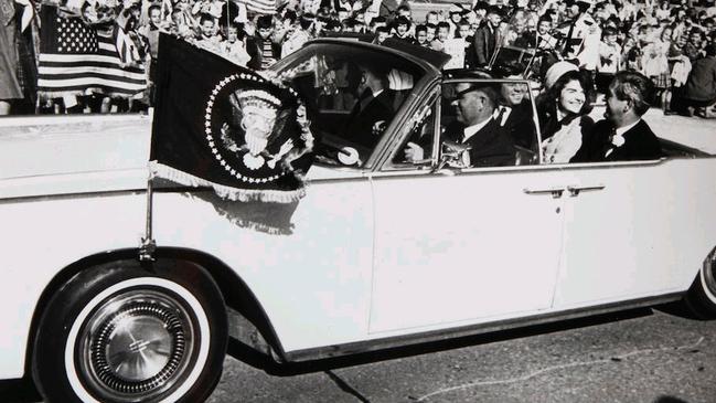 John Kennedy, Jackie and Texas governor John Connally in the 1963 Lincoln Continental. Picture: Courtesy of Bonhams.