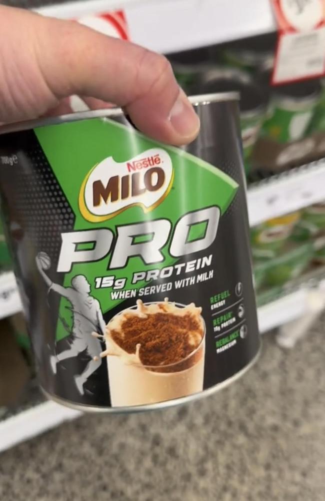 There’s now, Milo Pro, for the health conscious. Picture: TikTok/@nectoriouspapi1