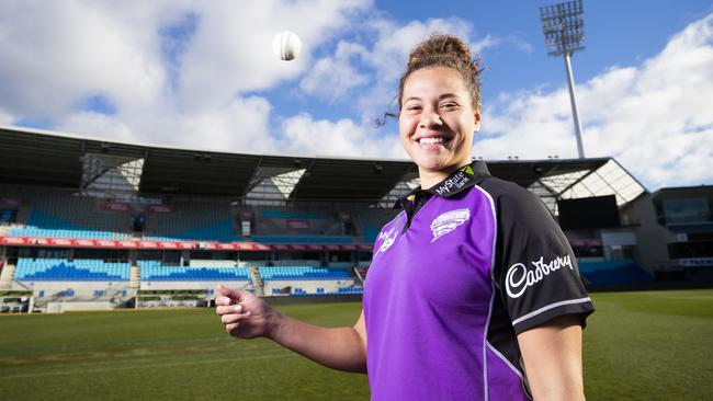 WBBL Hurricanes signing Belinda Vakarewa at Blundstone Arena. Picture: RICHARD JUPE