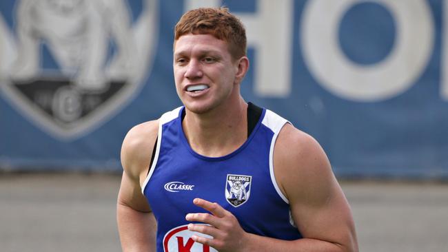 Canterbury Bulldogs prop Dylan Napa at training this week. He was filmed and taunted by patrons at an eastern suburbs pub over his ‘Big Papi’ sex videos. Picture: Adam Yip